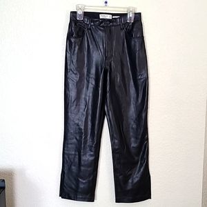 Abercrombie & Fitch Vegan Leather 90s Straight ultra high rise pants, 29